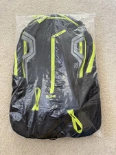 ULINE Daypack Backpack Black w/Black/Lime 25L Capacity 11"W  x 19"H x 7"D