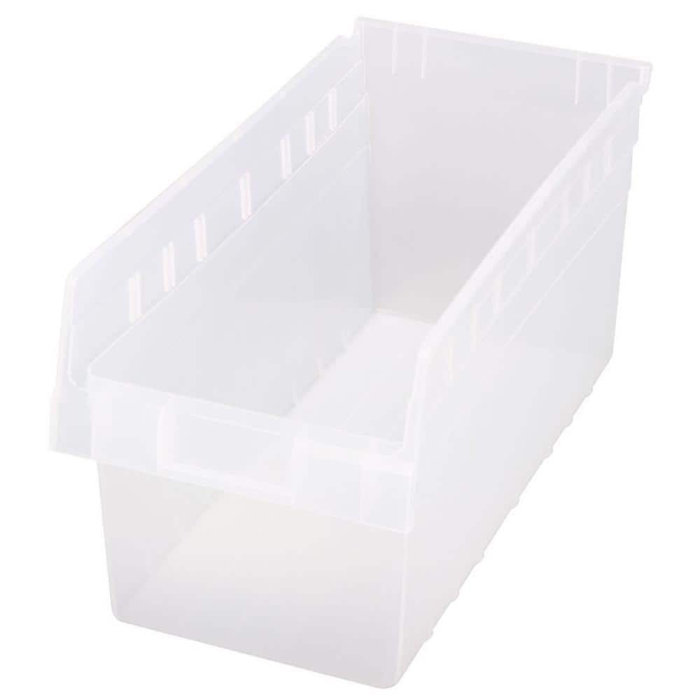 8-Inch Clear Shelf Bins 15 Qt Storage Organizers 10-Pack