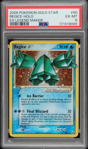 2006 POKEMON EX LEGEND MAKER GOLD STAR #90 REGICE-HOLO PSA 6