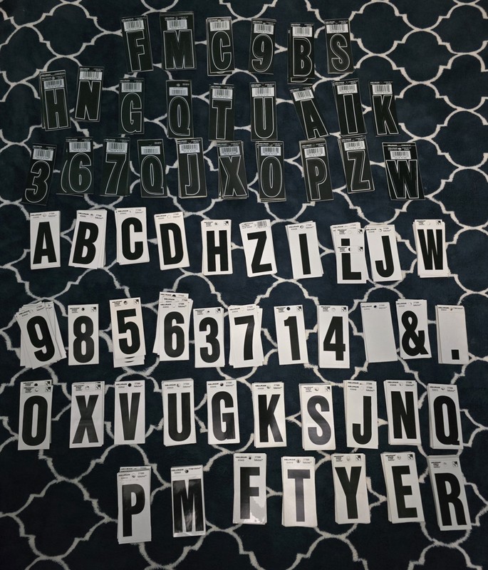 HILLMAN "2lbs 10oz LOT" 3 inch Letters Black Silver Reflectives Stickers Decals