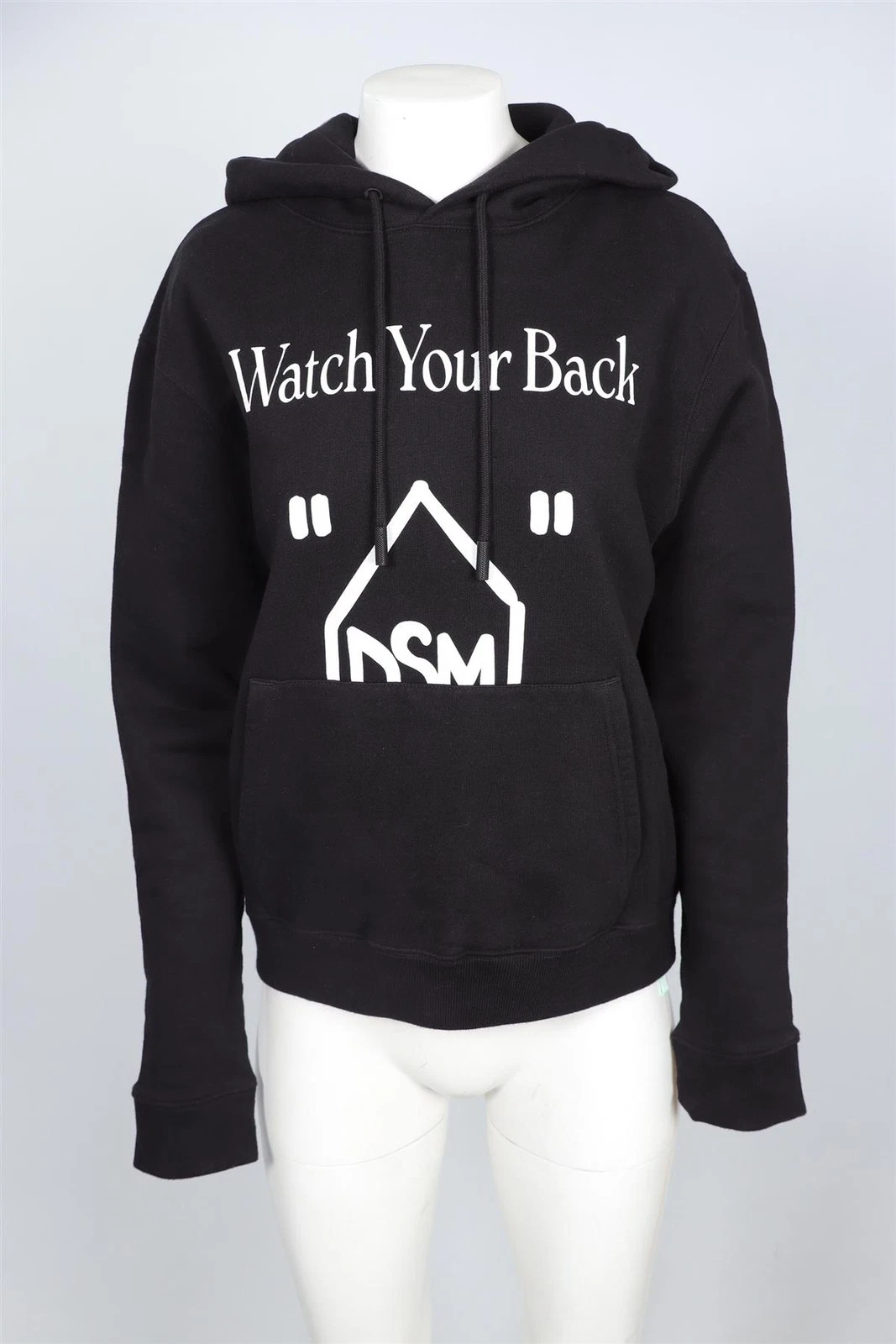 OFF WHITE FELPA CON CAPPUCCIO COTONE NERO MEDIA