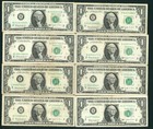 ((8 NOTES)) $1 1963 ((JOSEPH BARR )) Federal Reserve Note ** PAPER CURRENCY — photo 1