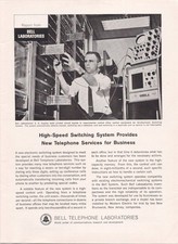 Vintage Bell Laboratories 1963 Print Ad Telephone Switching System High-Speed