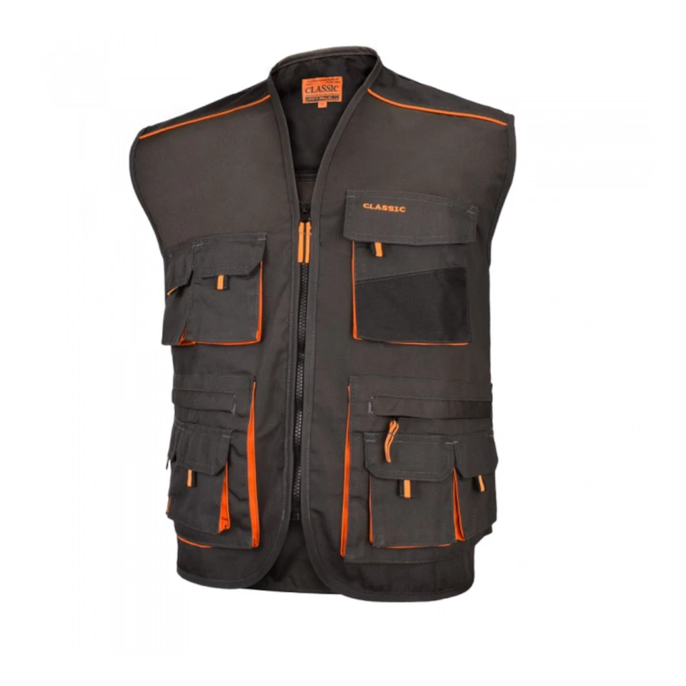 Arbeitsweste mit 9 Taschen Weste Jacke Outfit Gilet Überwurf - Bild 1 von 1