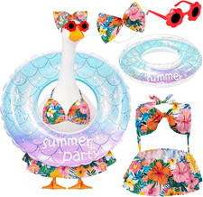 Porch Goose Summer Outfit, 23 Inch Hawaiian Bikini Costume, Accessories Include