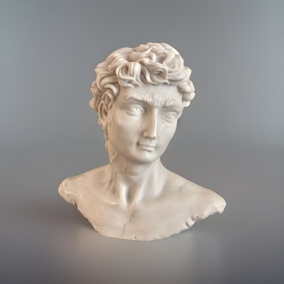 VINTAGE 1992 Michelangelo s David Statue Bust Hand Made Marble Look Home Decor