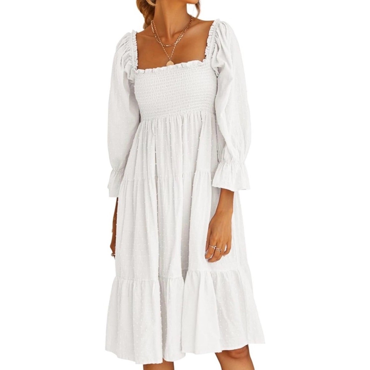 chinese dress ladies White Lace Up Milkmaid Maxi Dress – Ragstock