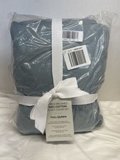 Home Collection Solid Cotton Duvet Cover Size Queen Color Blue New