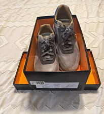 Magnanni Tierra Gray/Navy Suede Lace-Up Sneakers Rubber Sole Men's 10.5