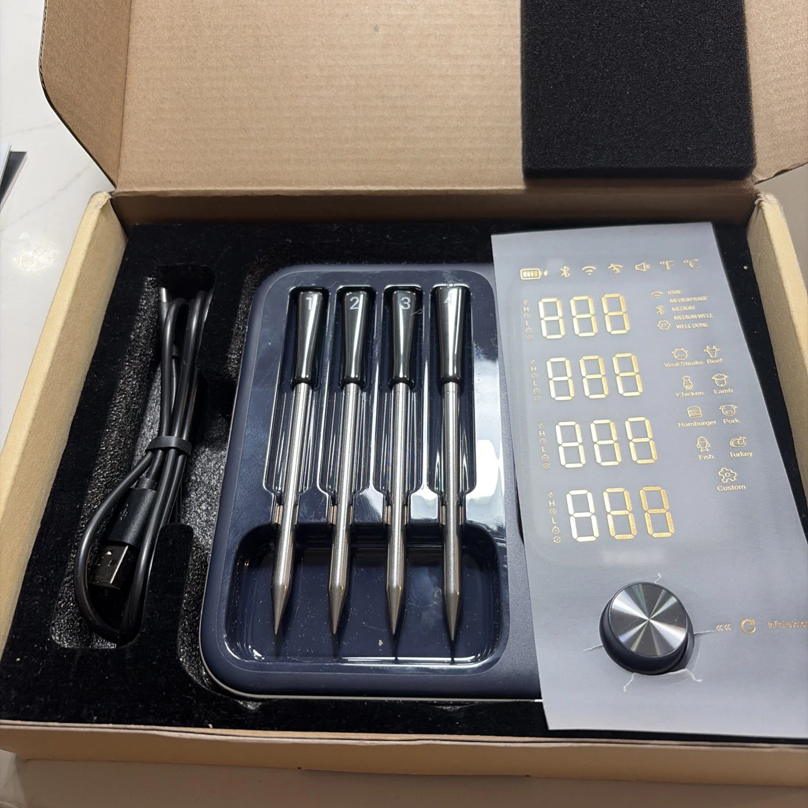 Inkbird Wireless BBQ Meat Thermometer 4 Probes WiFi Bluetooth Black
Opens in a new window or tab
