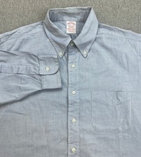 Brooks Brothers Makers OCBD Shirt Mens 16.5 - 33 Blue 100 Cotton Made IN USA