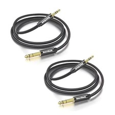 2pack 1/8 to 1/4 Stereo Audio Cable,6.35mm 1/4" Male to 3.5mm 1/8" Male TRS