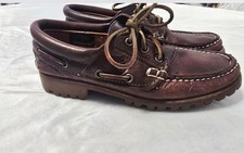 Timberland 3 Eye Classic Lug Oxblood Burgundy Boat Shoes Men US 7.5, Women US 9