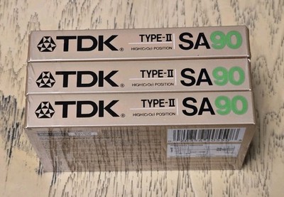 (3) 1987 TDK SA90 Type II High Bias Resolution Blank Audio Cassette Tapes JAPAN