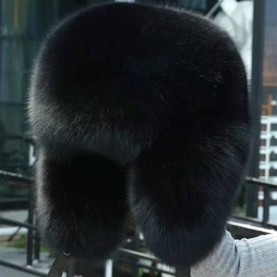 Men Full Covered Real Raccoon Hat Russian Ushanka Cossack Hat Warm Trapper Hat - Image 4 of 4