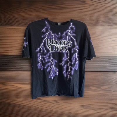 90s Country Brooks & Dunn Electric Rodeo Lightning T-Shirt Men s XL Y2K Black