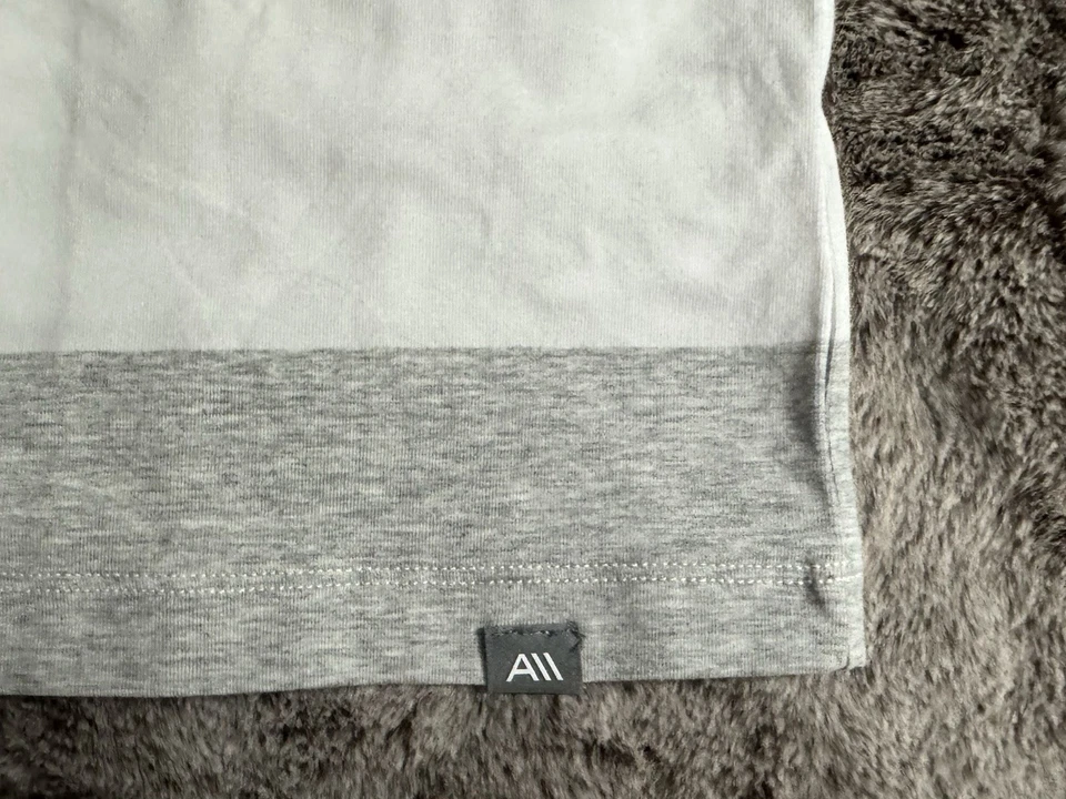 NUEVO CON ETIQUETAS Andrew Marc Sport Rugby Rayas Cuello Redondo Camiseta sin Mangas Gris y Blanco Talla XL NUEVO Foto 4 de 4