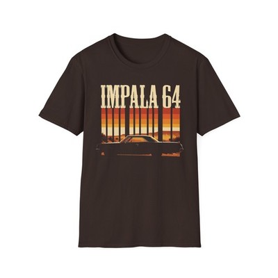 Impala 64 Retro Sunset Car T-Shirt Classic Lowrider Graphic Tee