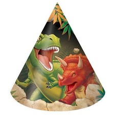 Dino Blast Cone Party Hat - Pack of 8