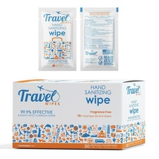 Hand Sanitizing Travel Wipes   30ct Individually Wrapped  30 Count