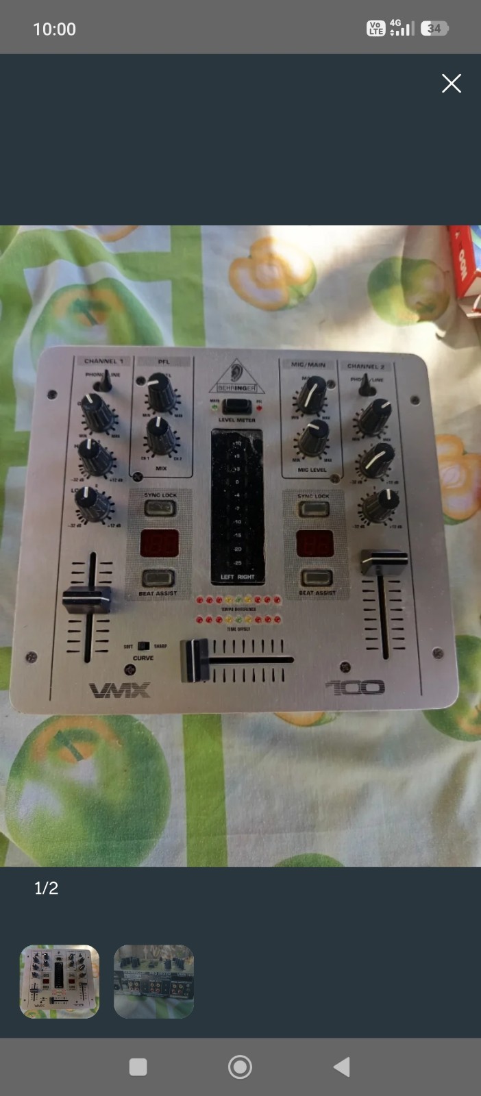 Behringer vMX100- Mixer DJ 2 canali + funzioni professionali - fully working