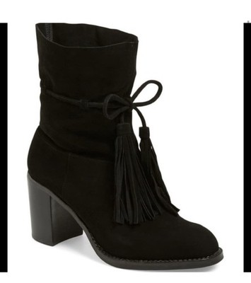 Jeffrey Campbell La Forge Tassle Ankle Boots Sz 7 Boho Western
