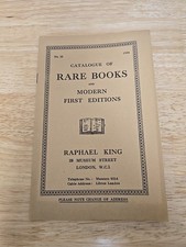 1934 Raphael King Catalogue Of Rare Books And Modern First Editions No. 22