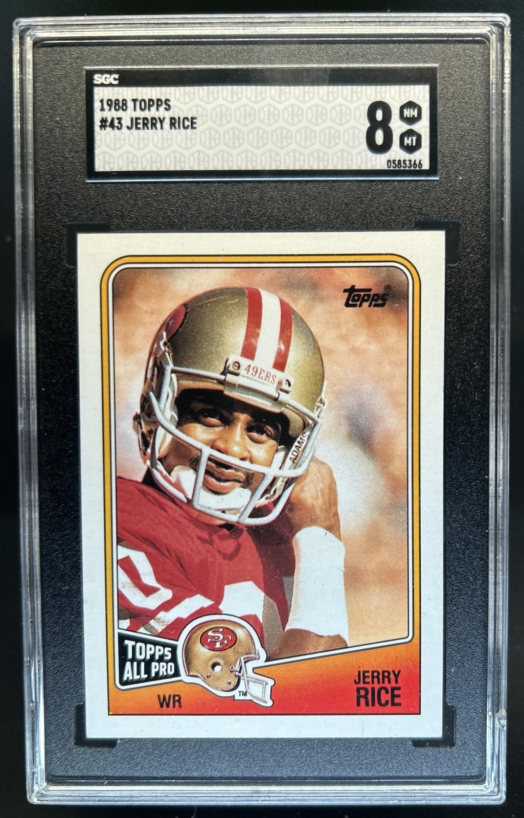 1988 Topps Jerry Rice #43 49ers SGC 8 view 1