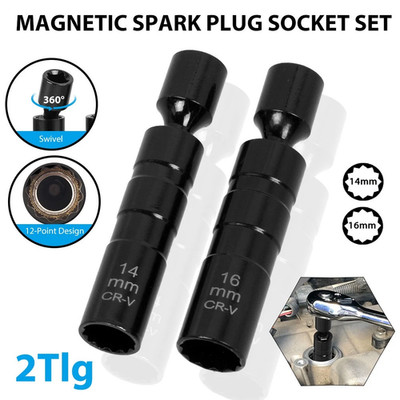 2x Für BMW Zündkerzen Schlüssel Zündkerzen 14+16mm Magnet Glühkerzen Zwölfkant