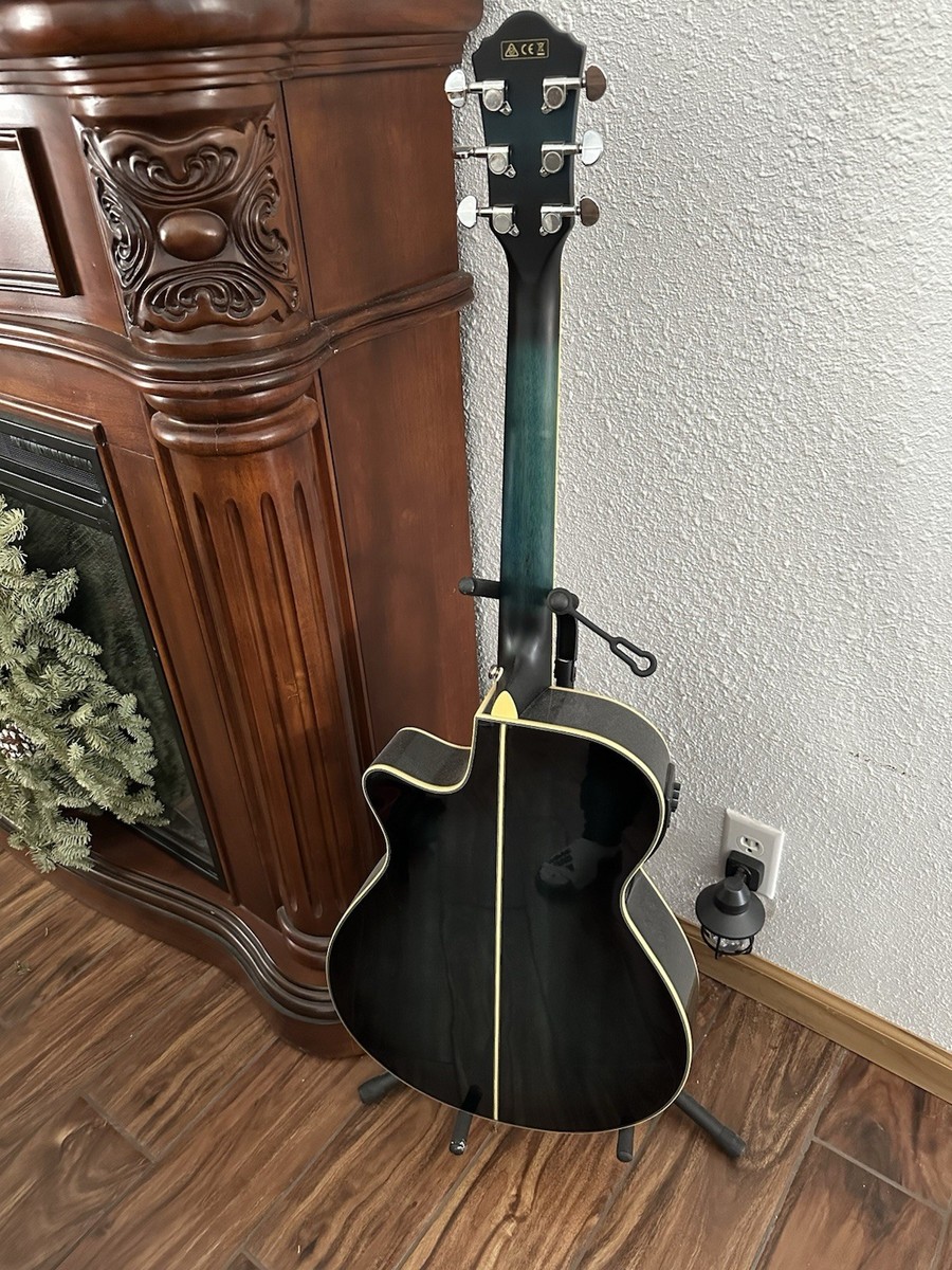 Ibanez 6 String Acoustic-Electric Guitar Blue Cutaway Right-Handed