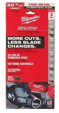 MIlwaukee Thin Metal Compact Portable Band Saw Blades 3 pack 48-39-0529