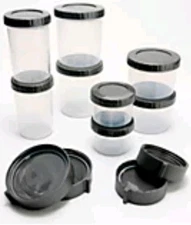 LOCKnLOCK 8-Pc TWIST LID CANISTERS With 4 INTERLOCKING LIDS Slate