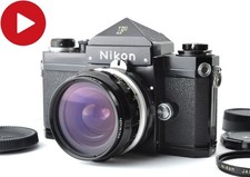 Nikon F Eye Level Black NIKKOR-H Auto 28mm f/3.5 Vintage Film Camera Lens Kit