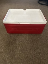 Coleman Party Stacker Red 24 Can Cooler Stackable Ice Chest Model 6225 -EUC