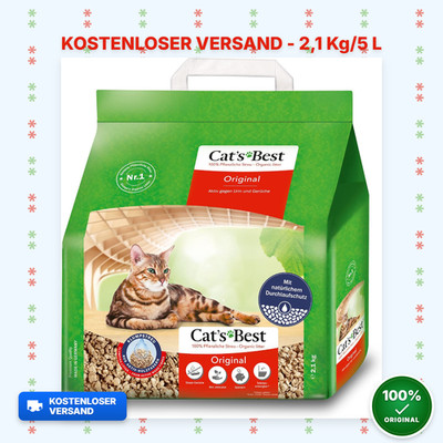 Cat's Best Original Katzenstreu, 100 % pflanzliche Katzen Klumpstreu mit maximal