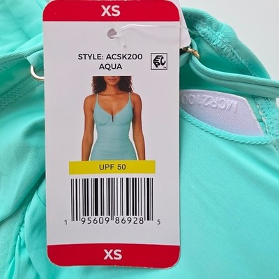 Anne Cole Tankini Top Womens XS Aqua Blue ACSK200 Underwire UPF 50 Swimwear NEW
