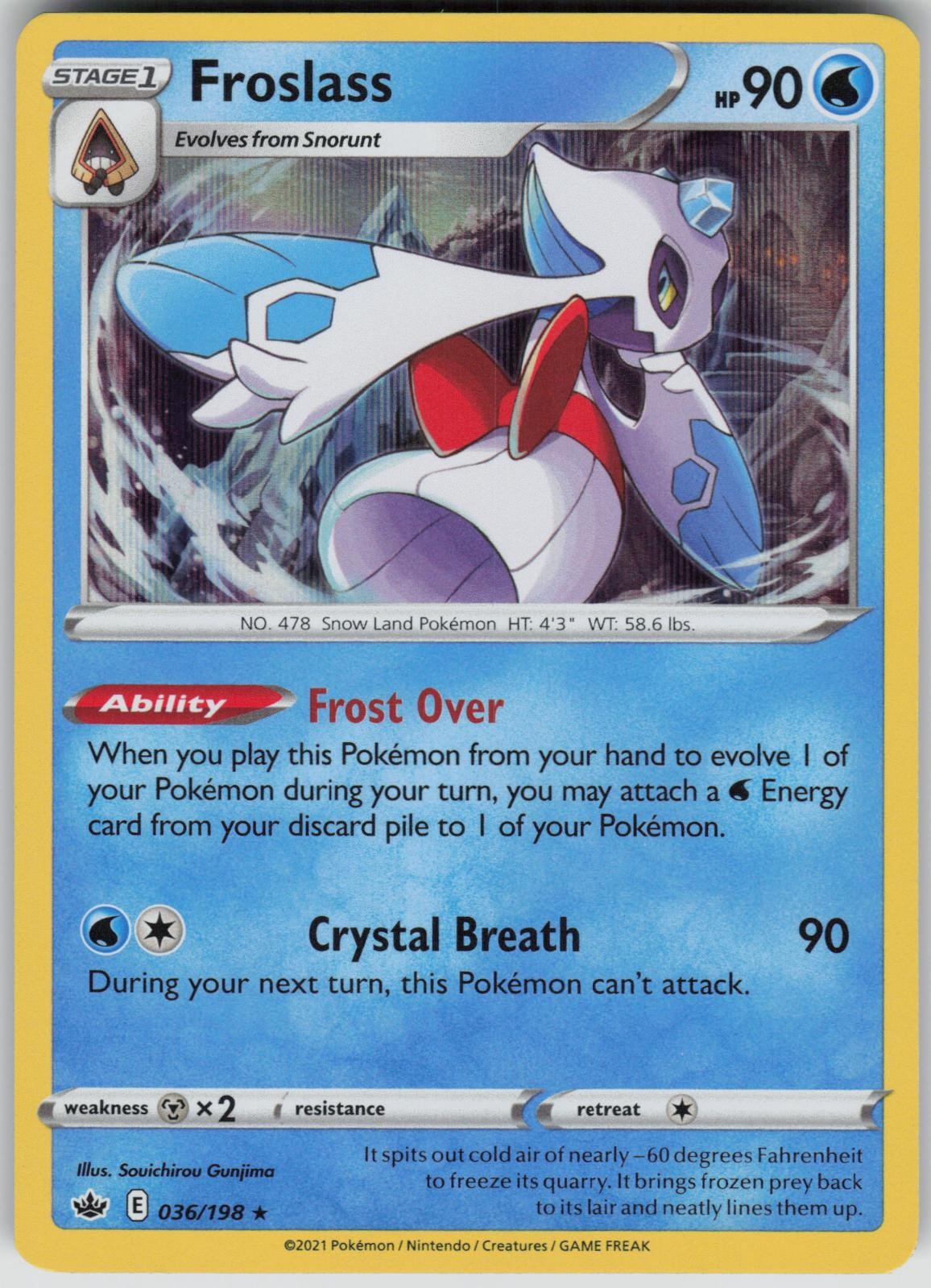 Froslass 036/198 Holo Rare Chilling Reign Pokemon Near Mint