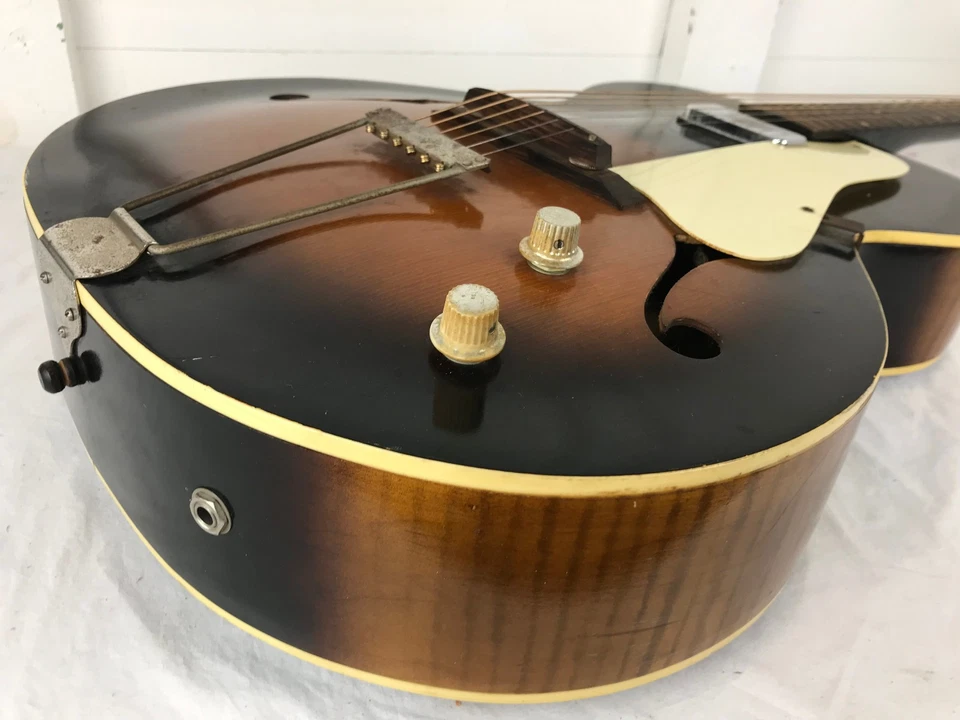 1960 Kay Value Leader Acoustic Electric Guitar w/ Hard  Case - 6533 - Project - Image 4 of 4