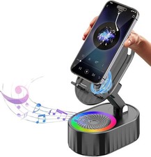5 in1 Cell Phone Stand Holder with Wireless Bluetooth Speaker Induction Audio
