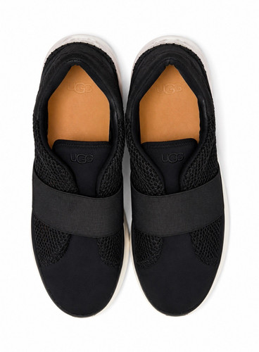 UGG Women’s Slip-On Low Top Sneakers Black/White Solid Logo Style 1110876