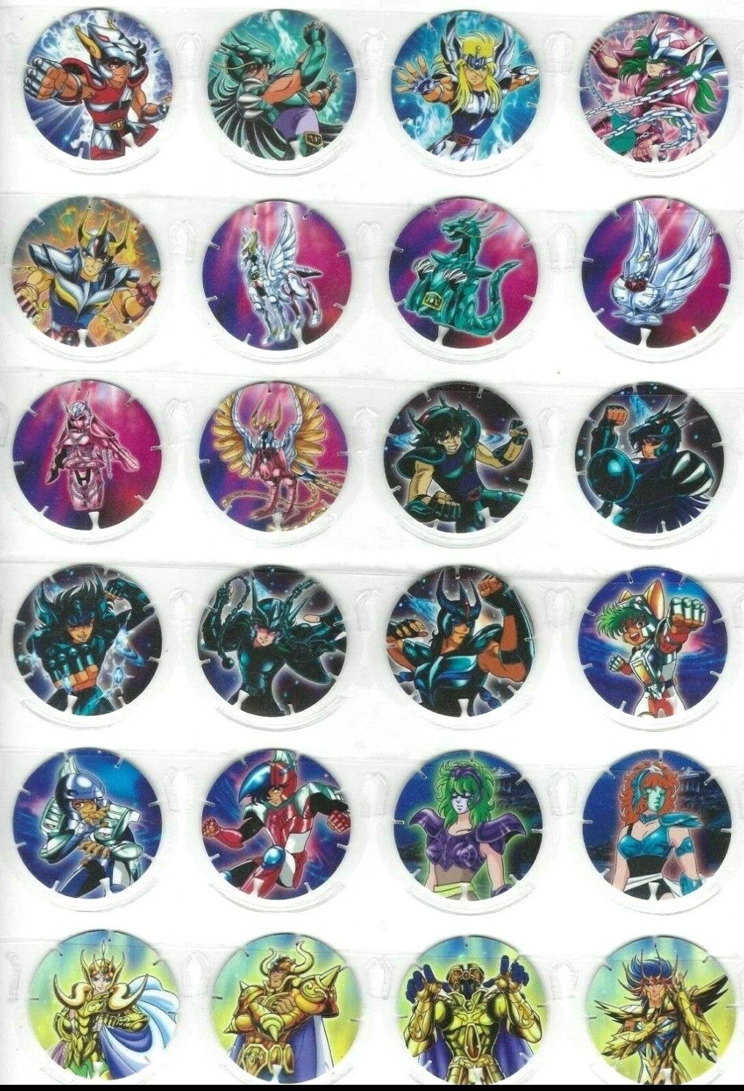 FLY TAZOS SAINT SEIYA VOL 1 - Juego completo 50/50 PERÚ 2021 Pogs CABALLEROS DE ZODIAC