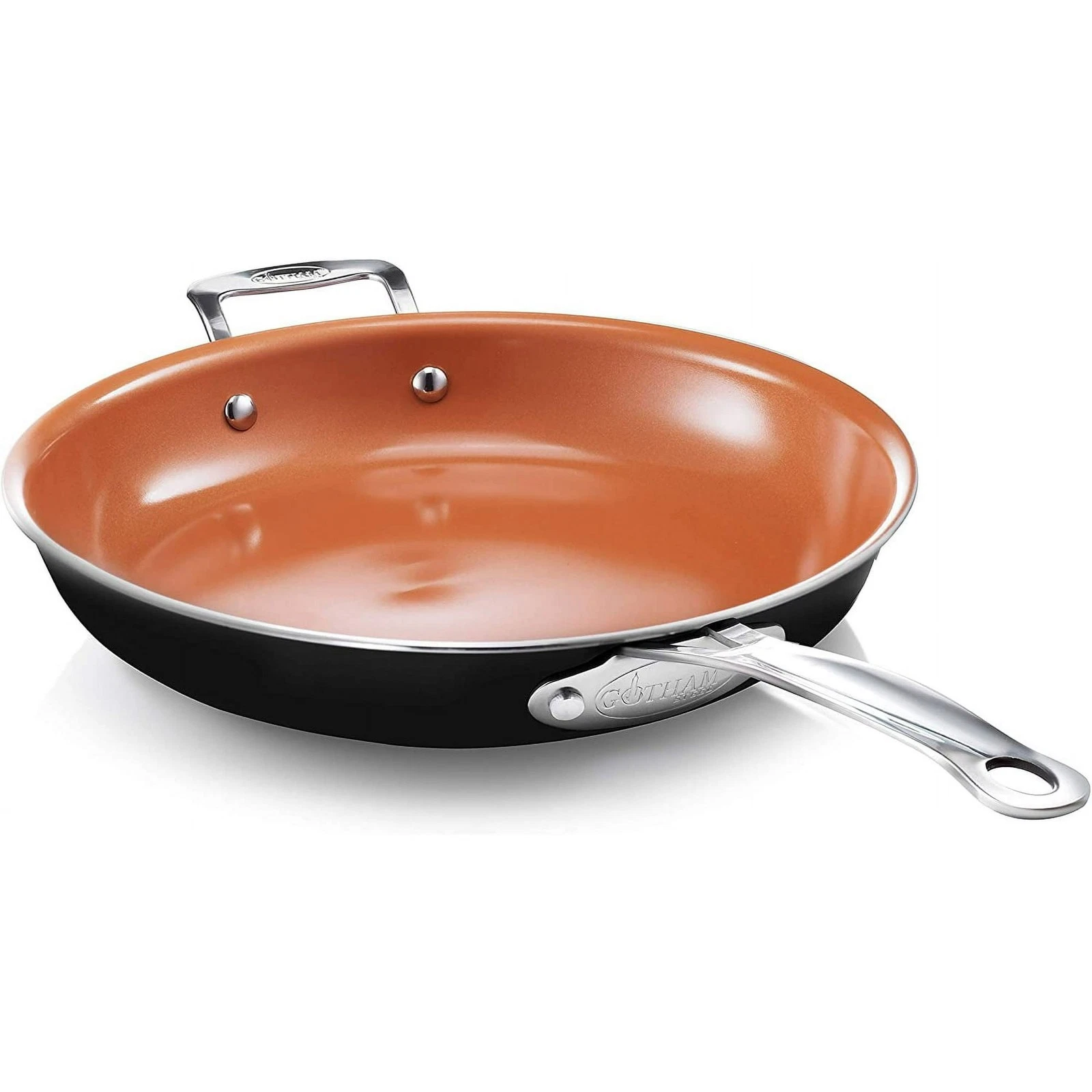 GOTHAM STEEL 12 INCH NON STICK FRYING PANS - BLACK/COOPER