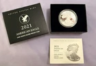 2021-S US Mint Type 2 American Eagle 1 oz .999 Silver Proof W/Box & COA