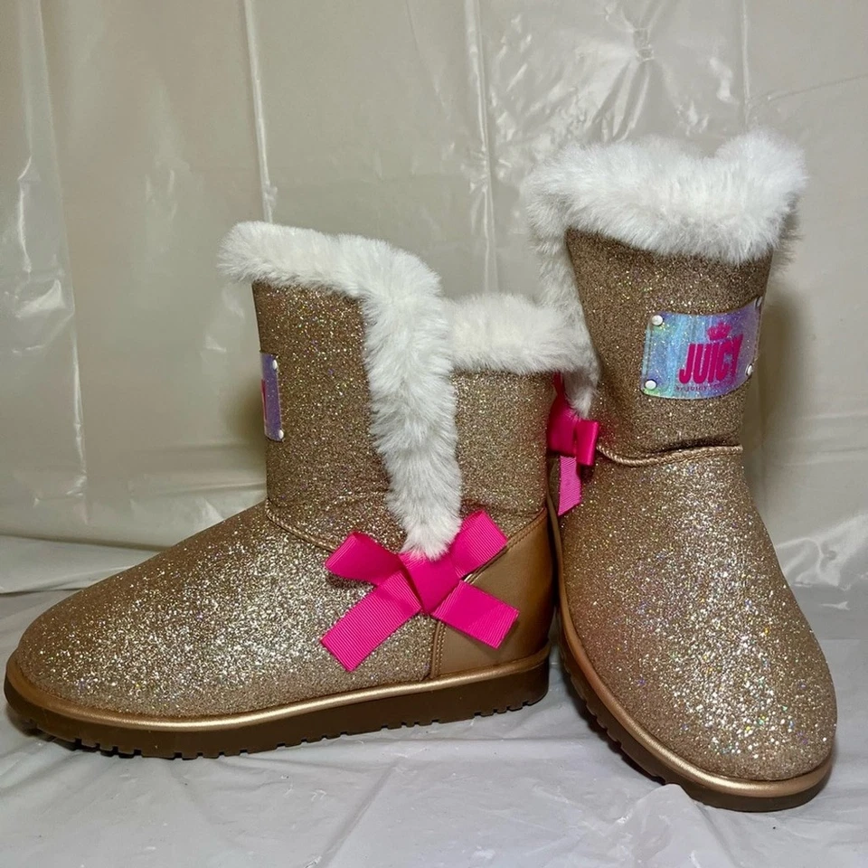 Juicy Couture Snow Glitter Gold Boots - Image 3 of 4