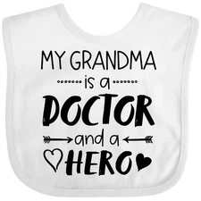 Inktastic My Grandma Is A Doctor And A Hero Baby Bib Occupations Grandchild Dr