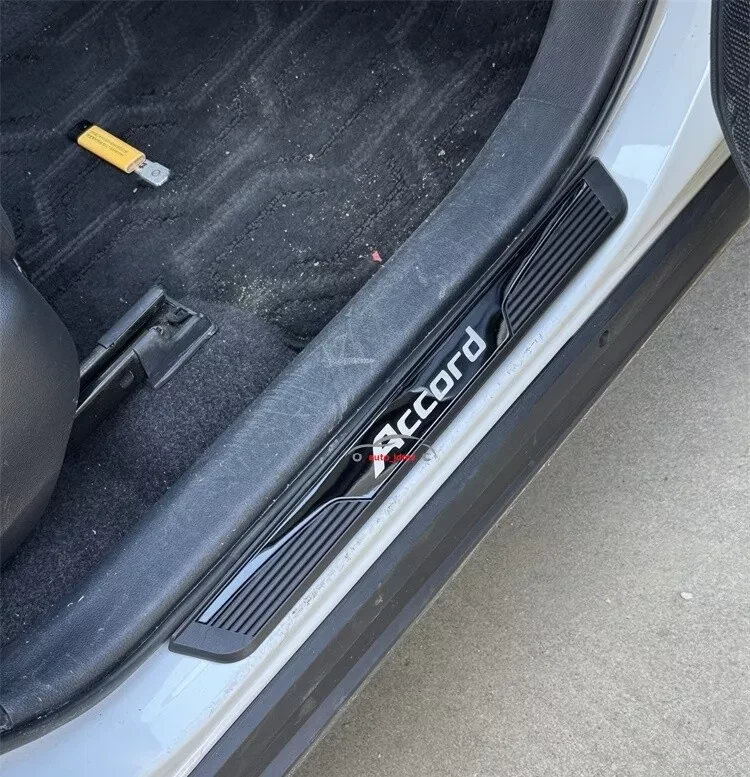 For Honda Accord Steel Accessories Door Sill Protector Trim Strip Scuff Plate X4 - Imagem 2 de 4