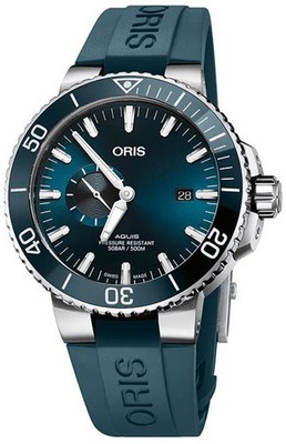 NEW Oris Aquis Small Second Date Blue Dial 01 743 7733 4155-07 4 24 69EB