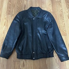 Vintage UK Leather Flight Jacket Lambskin Men’s L Size Excellent Condition