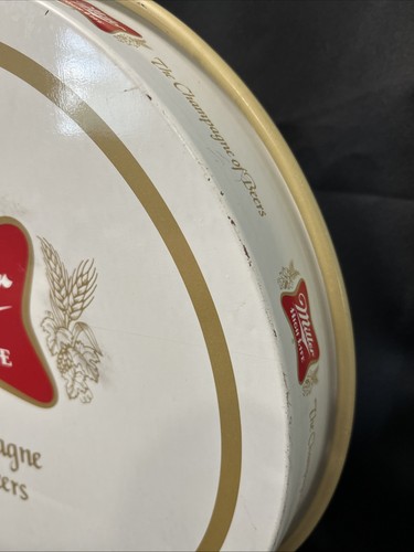 Bandeja de cerveza de metal Miller High Life 13" original vintage "El champán de las cervezas" - Imagen 8 de 11