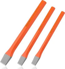 ValueMax 3-Piece Heavy Duty Cold Chisel Set, 3/8-Inch, 1/2-Inch & Orange 